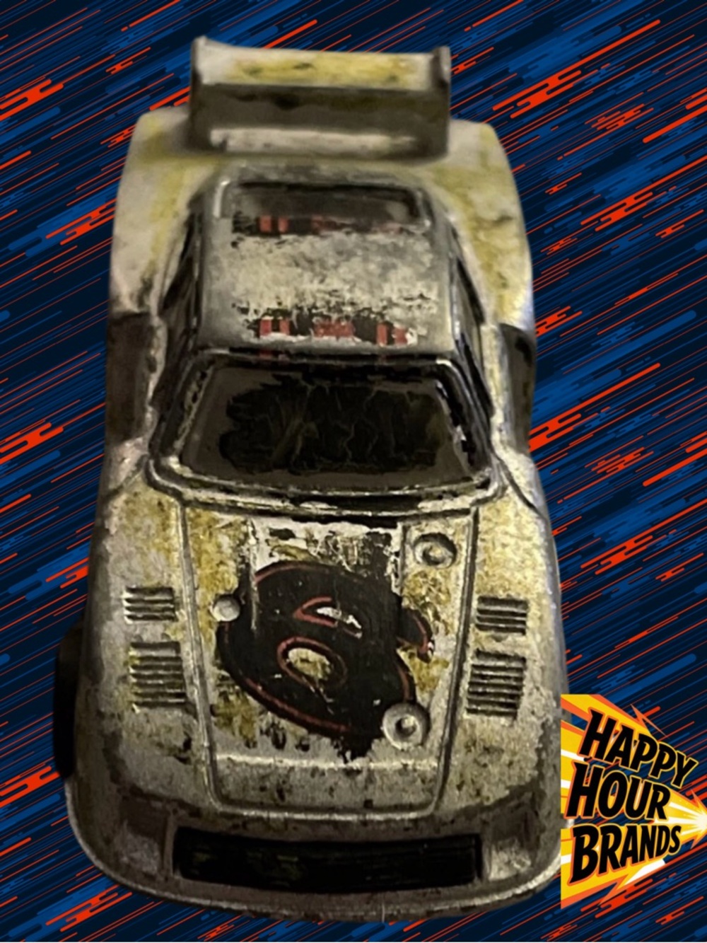 Vintage 1980s Porsche #6 Silver Die Cast Welly